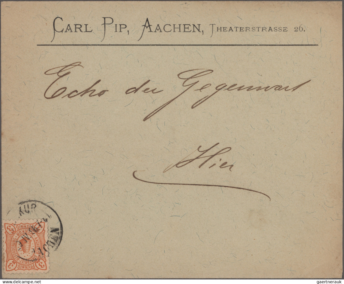 Deutsches Reich - Privatpost (Stadtpost): 1894/95, AACHEN/Merkur, Marke 3 Pf. Bi - Privatpost