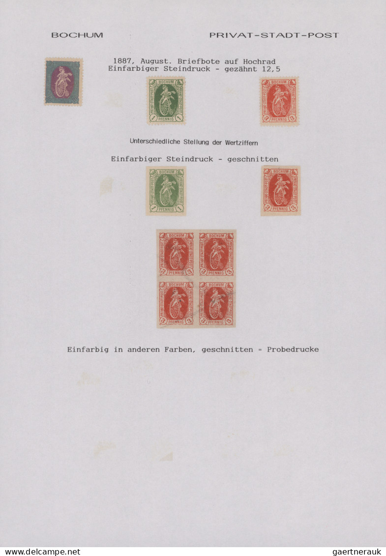 Deutsches Reich - Privatpost (Stadtpost): 1886/97, BOCHUM/Express-Packet-Verkehr