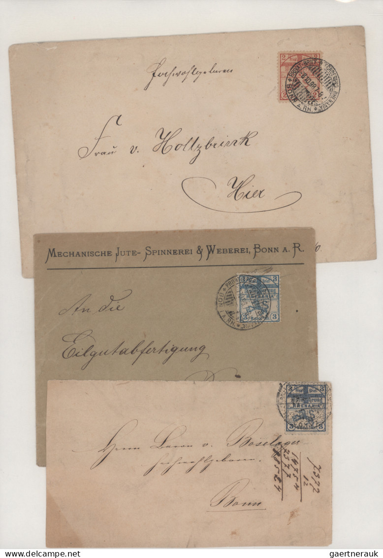 Deutsches Reich - Privatpost (Stadtpost): 1887/1896, BONN/Express-Packet-Verkehr - Private & Lokale Post