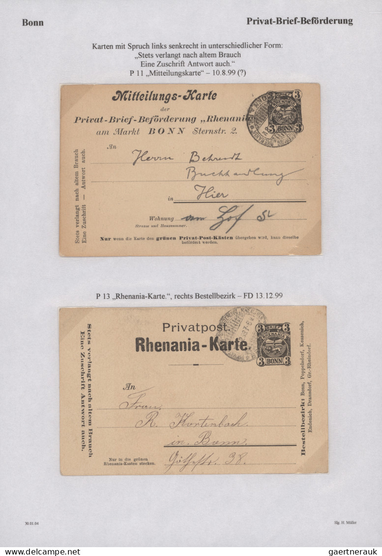 Deutsches Reich - Privatpost (Stadtpost): 1887/1896, BONN/Express-Packet-Verkehr