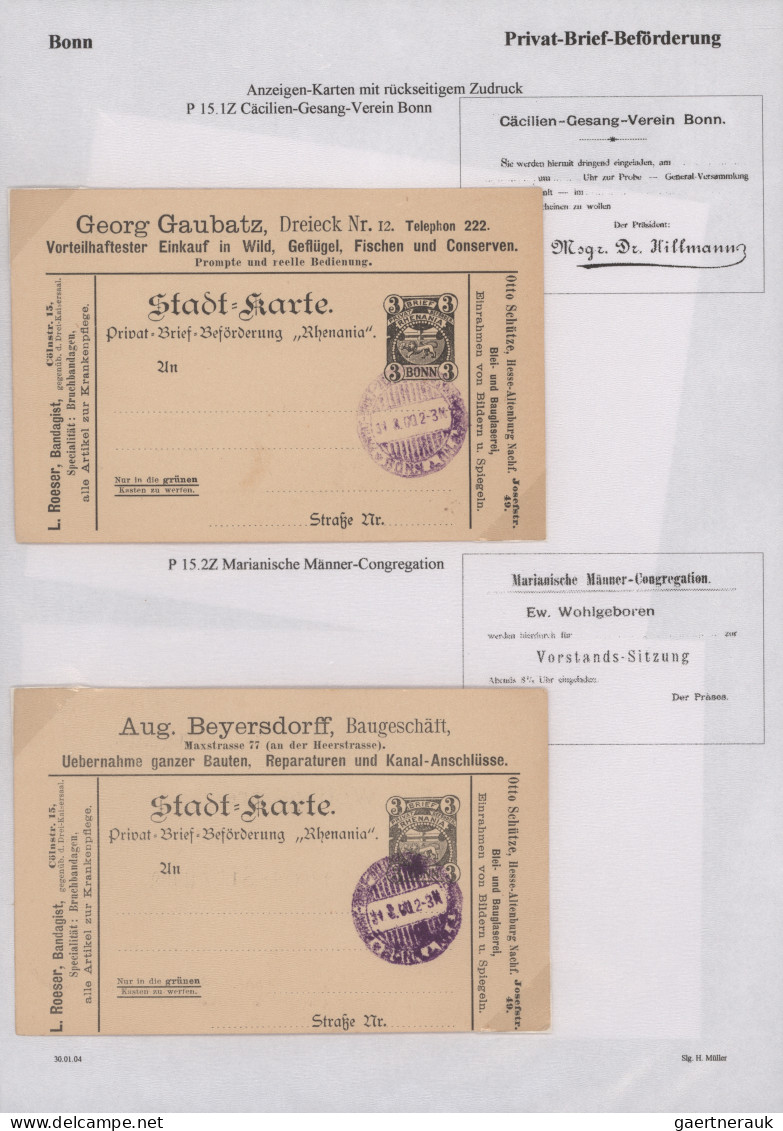 Deutsches Reich - Privatpost (Stadtpost): 1887/1896, BONN/Express-Packet-Verkehr