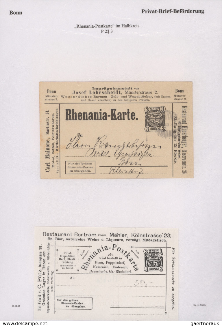 Deutsches Reich - Privatpost (Stadtpost): 1887/1896, BONN/Express-Packet-Verkehr