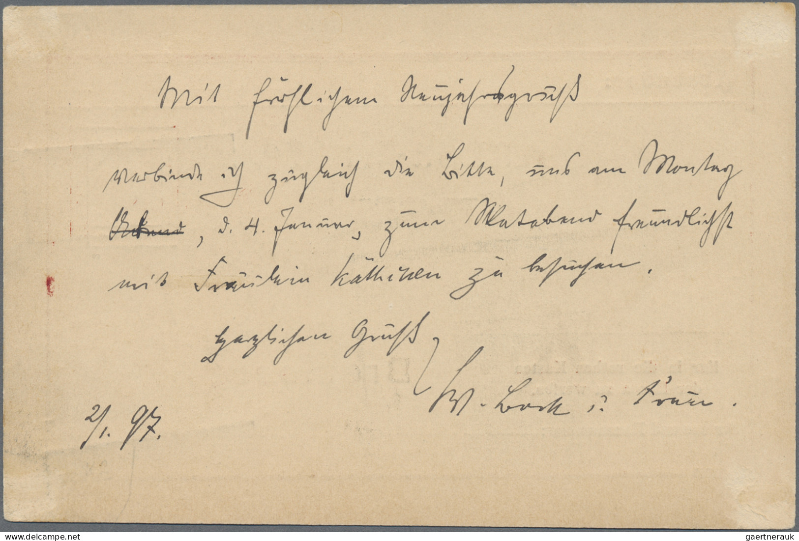 Deutsches Reich - Privatpost (Stadtpost): 1896/98, BROMBERG/Hansa, 2 GA-Karten 3 - Postes Privées & Locales