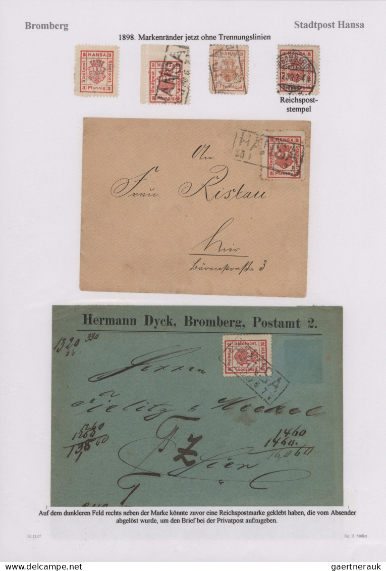 Deutsches Reich - Privatpost (Stadtpost): 1896/1898, BROMBERG/Hansa, Saubere Und - Private & Lokale Post