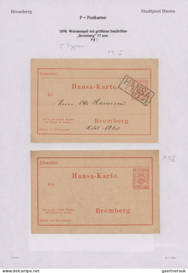 Deutsches Reich - Privatpost (Stadtpost): 1896/1898, BROMBERG/Hansa, Saubere Und - Private & Lokale Post