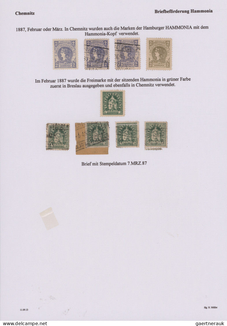Deutsches Reich - Privatpost (Stadtpost): 1887/1907, CHEMNITZ/Hammonia/Courier/E - Correos Privados & Locales