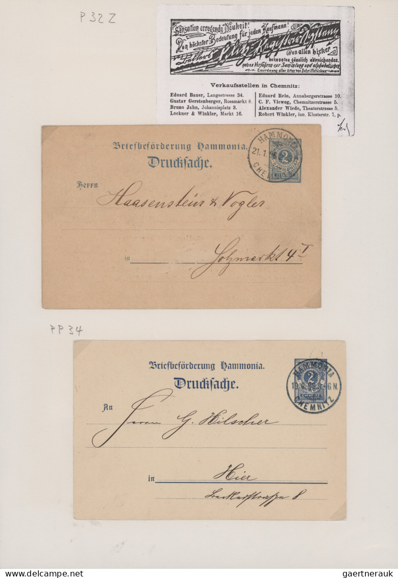 Deutsches Reich - Privatpost (Stadtpost): 1887/1907, CHEMNITZ/Hammonia/Courier/E