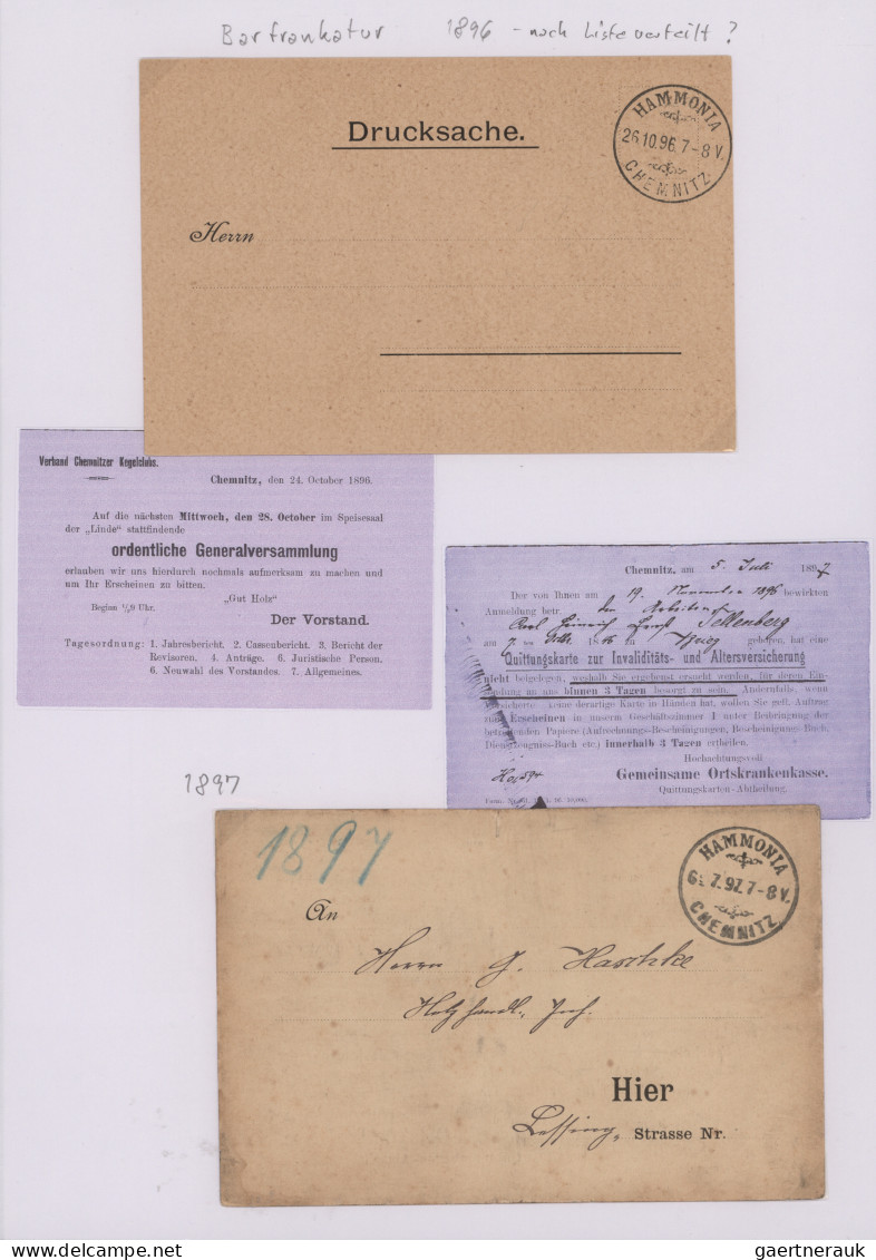 Deutsches Reich - Privatpost (Stadtpost): 1887/1907, CHEMNITZ/Hammonia/Courier/E