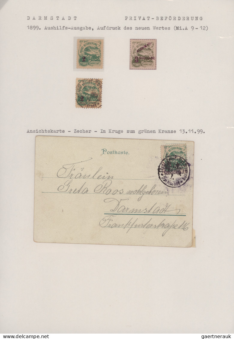 Deutsches Reich - Privatpost (Stadtpost): 1895/1899, DARMSTADT/Privat-Beförderun - Private & Lokale Post