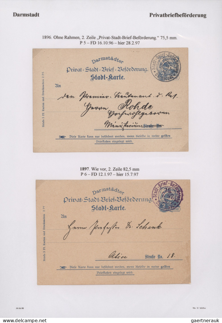 Deutsches Reich - Privatpost (Stadtpost): 1895/1899, DARMSTADT/Privat-Beförderun