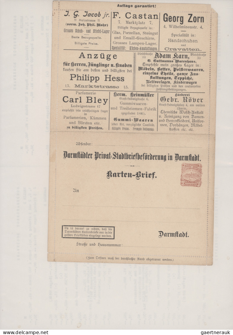 Deutsches Reich - Privatpost (Stadtpost): 1895/1899, DARMSTADT/Privat-Beförderun