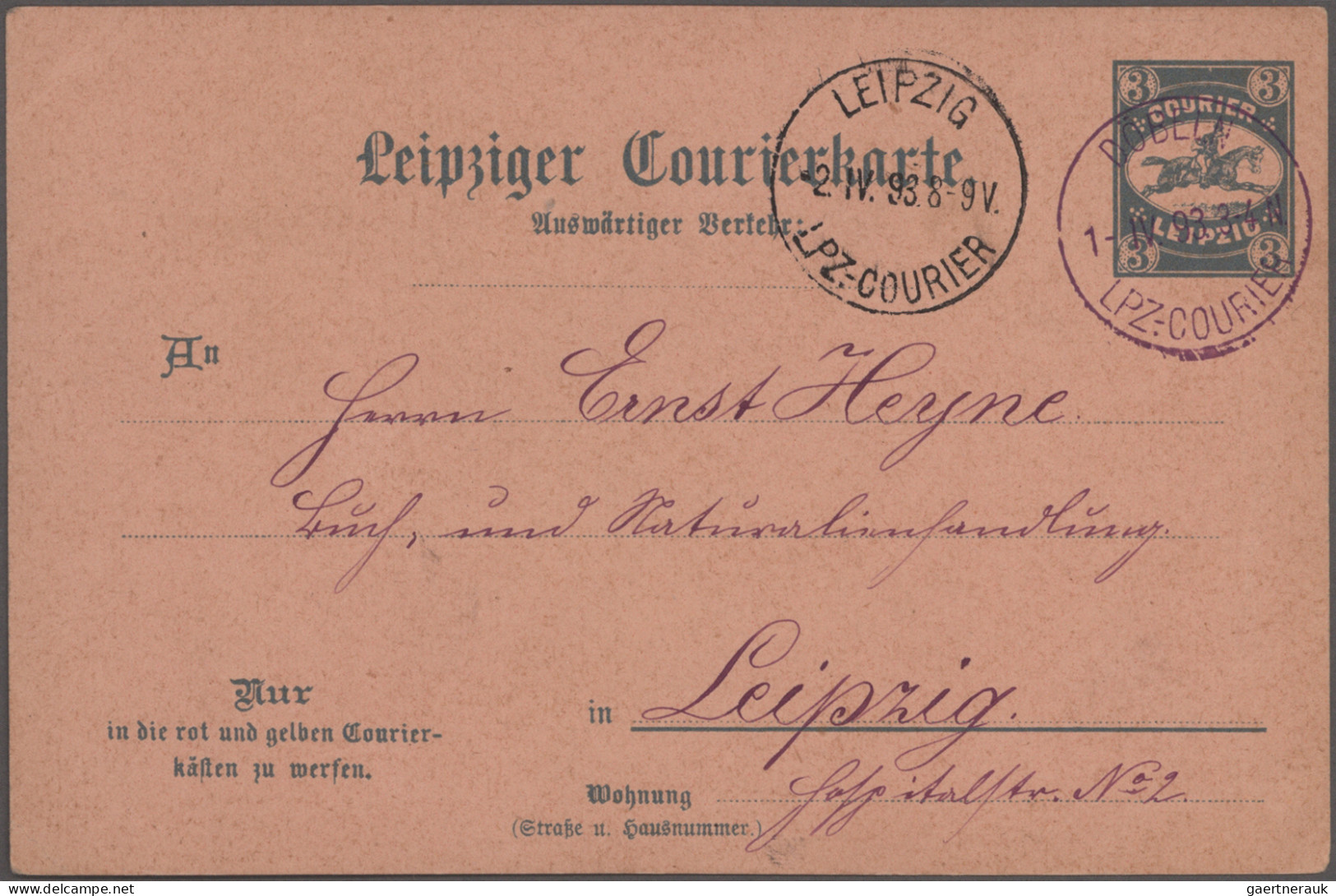 Deutsches Reich - Privatpost (Stadtpost): 1893, DÖBELN, Auswärtiger Verkehr Des - Correos Privados & Locales