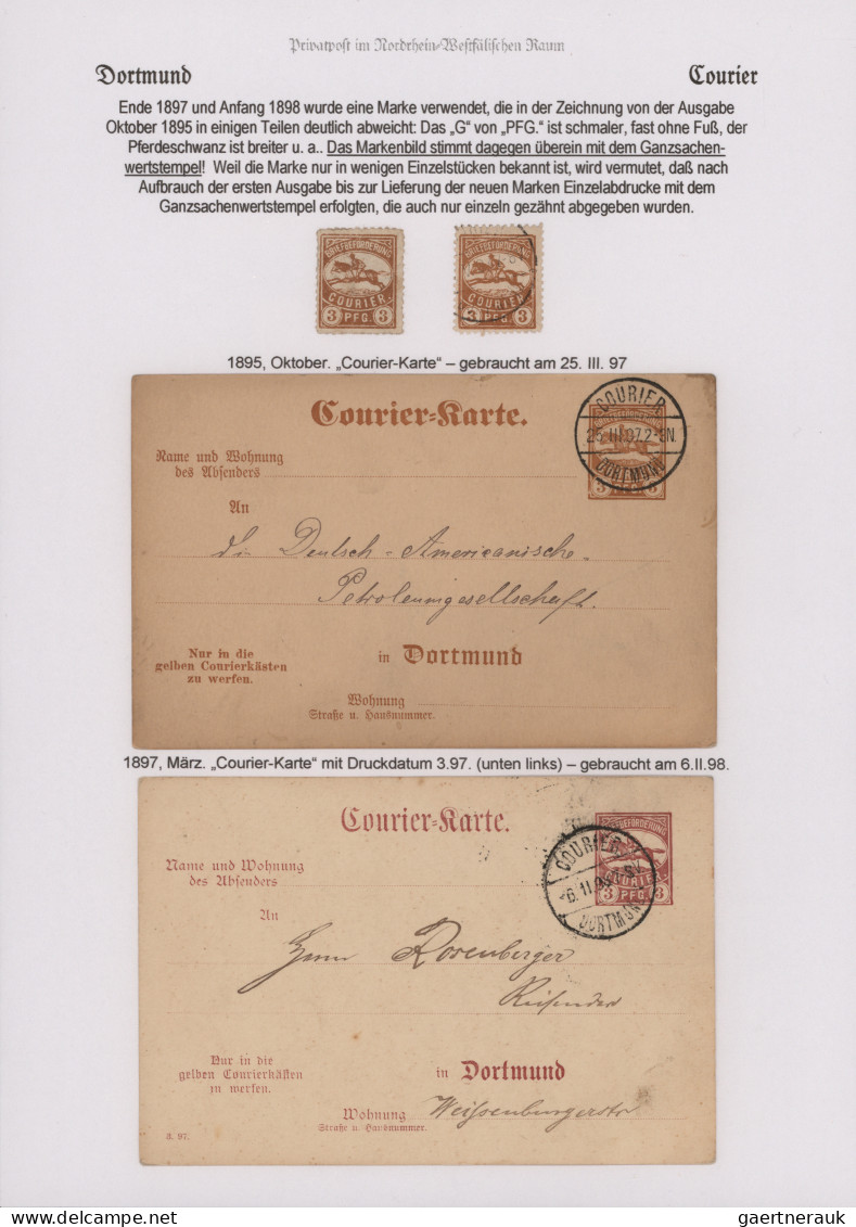 Deutsches Reich - Privatpost (Stadtpost): 1895/1951, DORTMUND/Courier, Saubere U - Privatpost