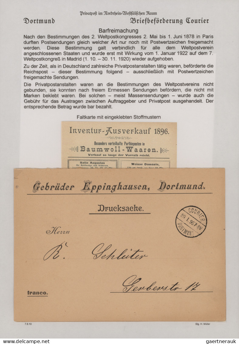 Deutsches Reich - Privatpost (Stadtpost): 1895/1951, DORTMUND/Courier, saubere u