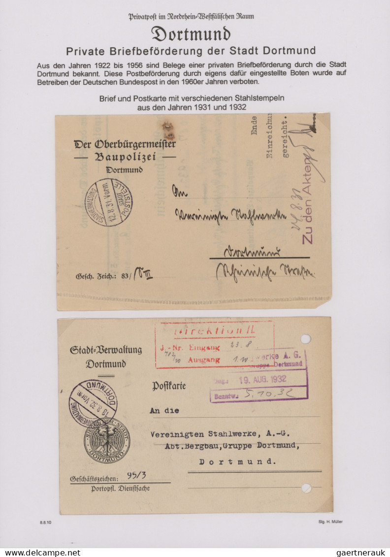 Deutsches Reich - Privatpost (Stadtpost): 1895/1951, DORTMUND/Courier, saubere u