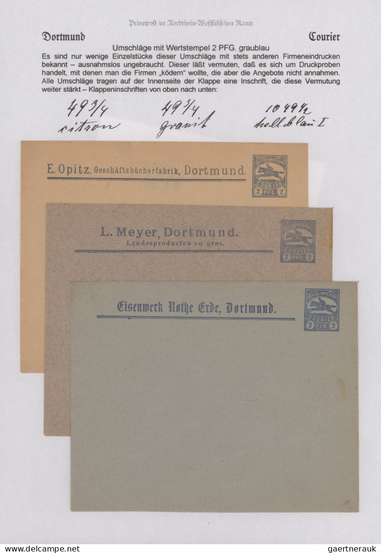 Deutsches Reich - Privatpost (Stadtpost): 1897, DORTMUND/Courier, 9 GA-Umschläge - Private & Local Mails