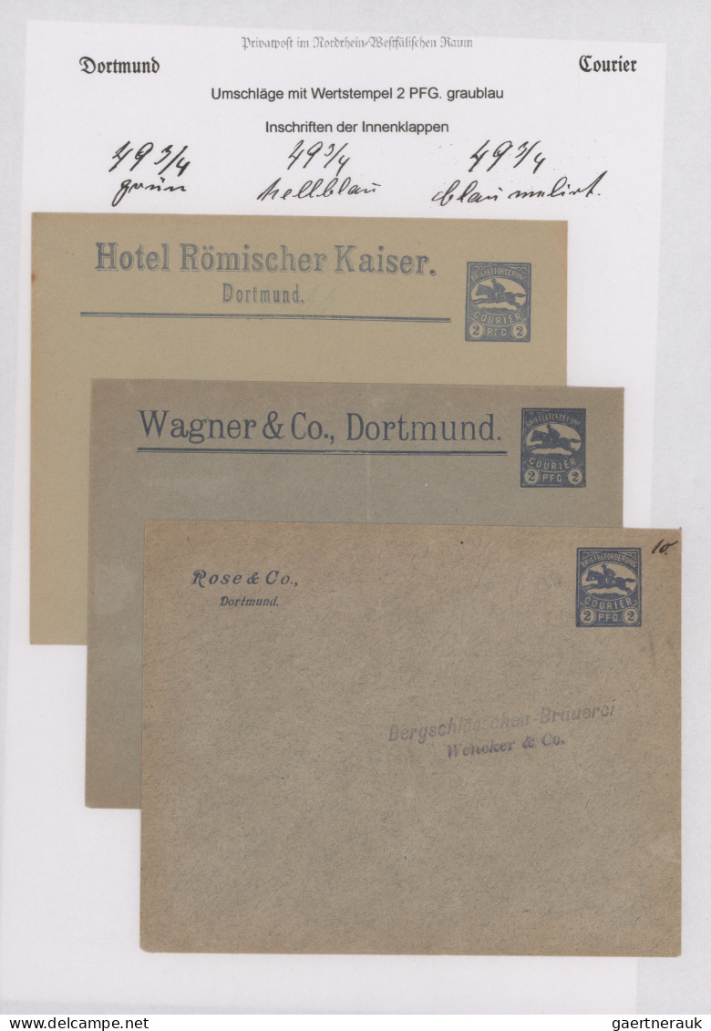 Deutsches Reich - Privatpost (Stadtpost): 1897, DORTMUND/Courier, 9 GA-Umschläge - Privatpost