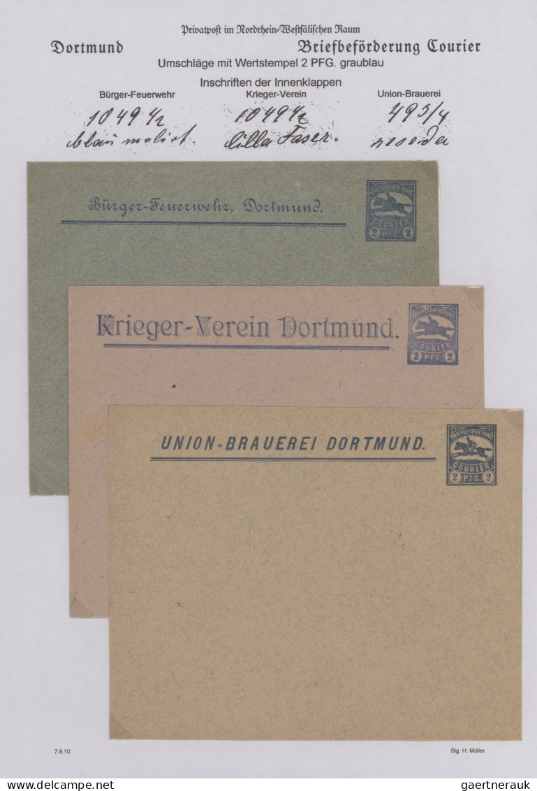 Deutsches Reich - Privatpost (Stadtpost): 1897, DORTMUND/Courier, 9 GA-Umschläge - Postes Privées & Locales