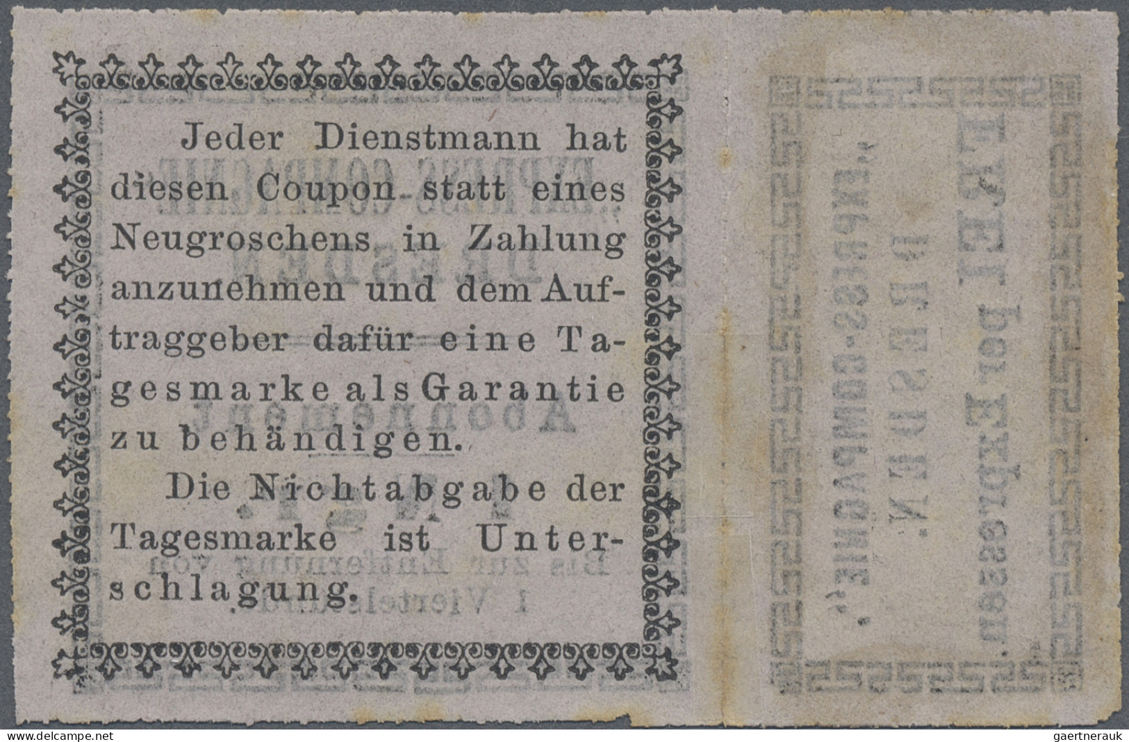 Deutsches Reich - Privatpost (Stadtpost): 1861/1862, DRESDEN, Express-Compagnie, - Privatpost