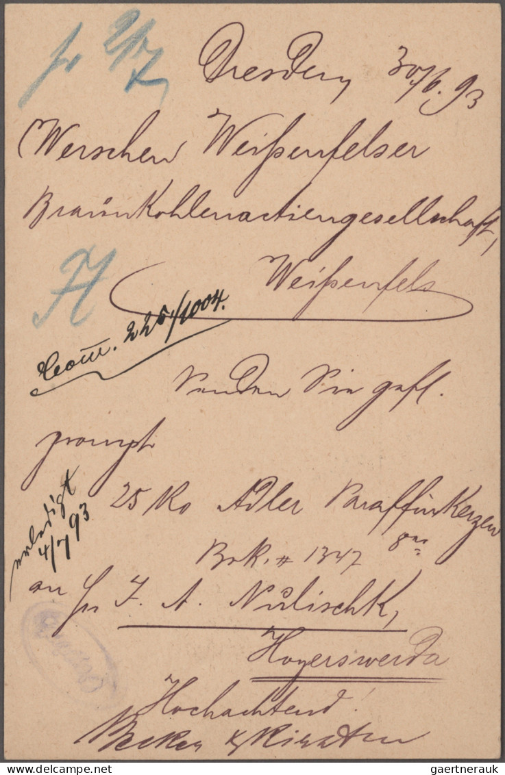 Deutsches Reich - Privatpost (Stadtpost): 1893, DRESDEN7Hansa, Auswärtiger Verke - Correos Privados & Locales