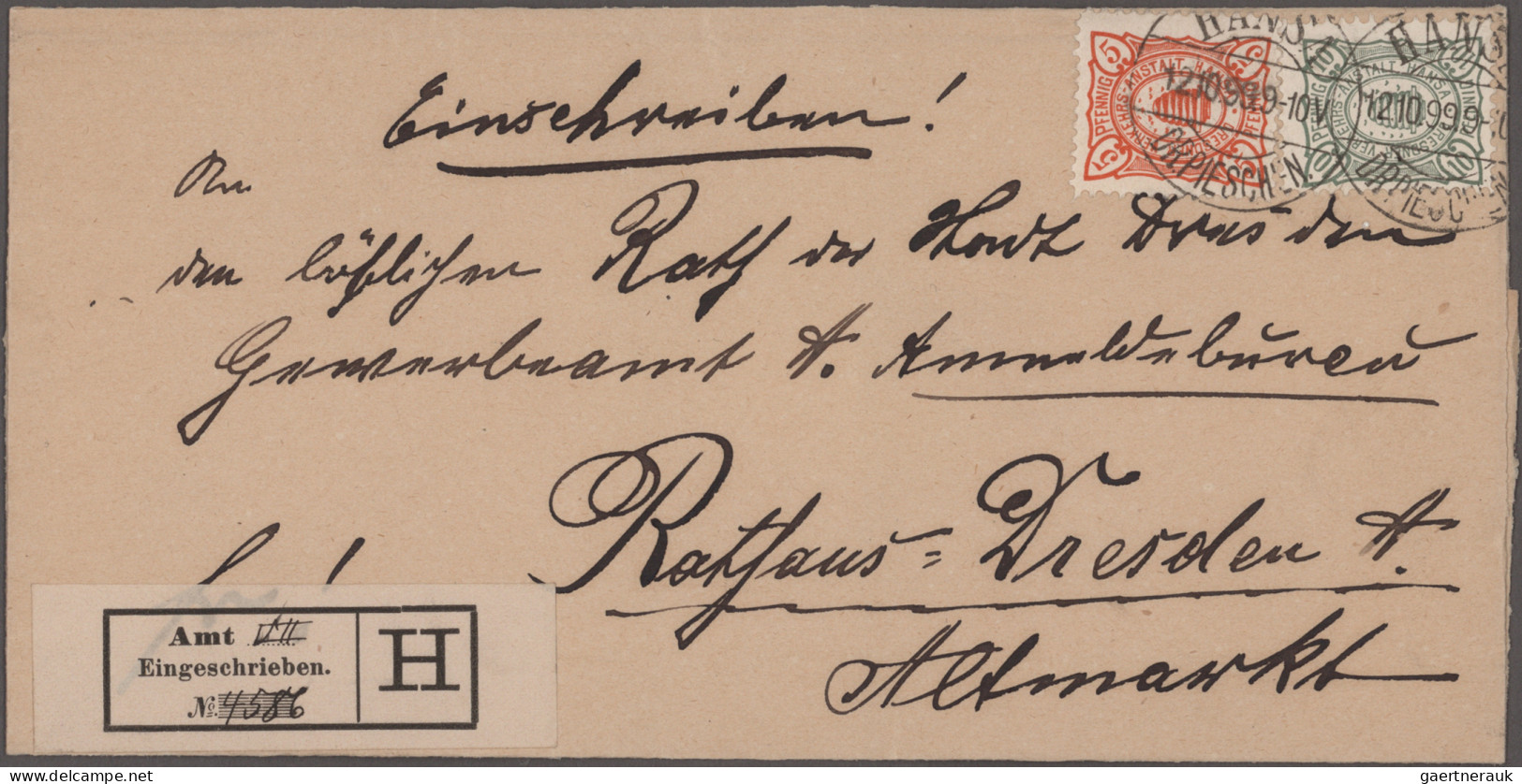 Deutsches Reich - Privatpost (Stadtpost): 1899, DRESDEN/Hansa, 10 Pf. Bienenkorb - Private & Local Mails