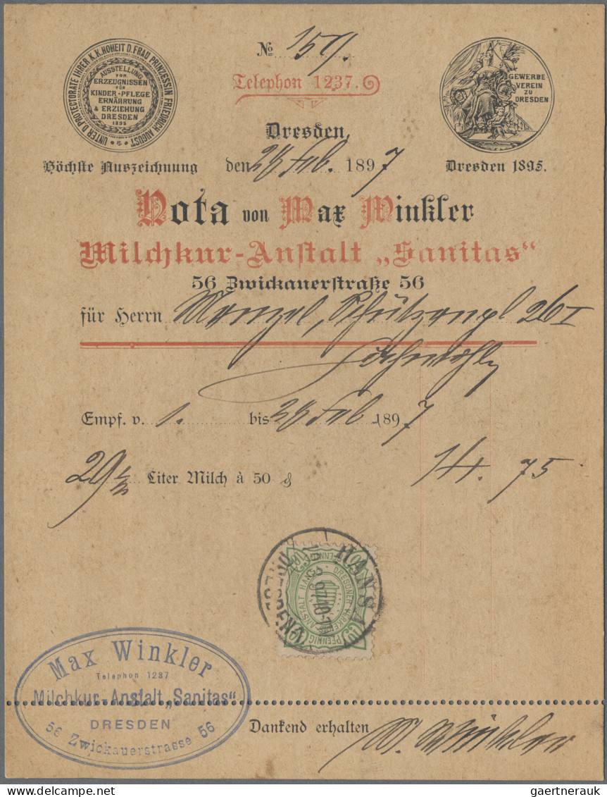 Deutsches Reich - Privatpost (Stadtpost): 1897, DRESDEN/Hansa, 10 Pf. Bienenkorb - Private & Lokale Post