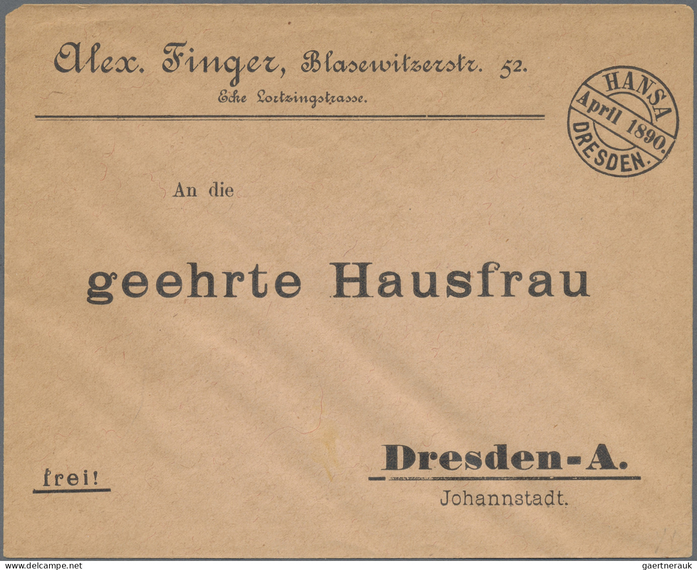 Deutsches Reich - Privatpost (Stadtpost): 1890/91, DRESDEN/Hansa, 4 Verschiedene - Private & Lokale Post