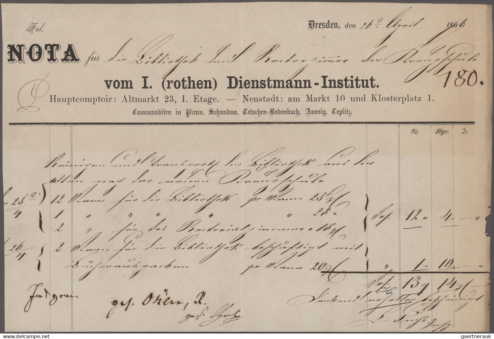 Deutsches Reich - Privatpost (Stadtpost): 1861/1894, DRESDEN/Dienstmann-Institut - Posta Privata & Locale