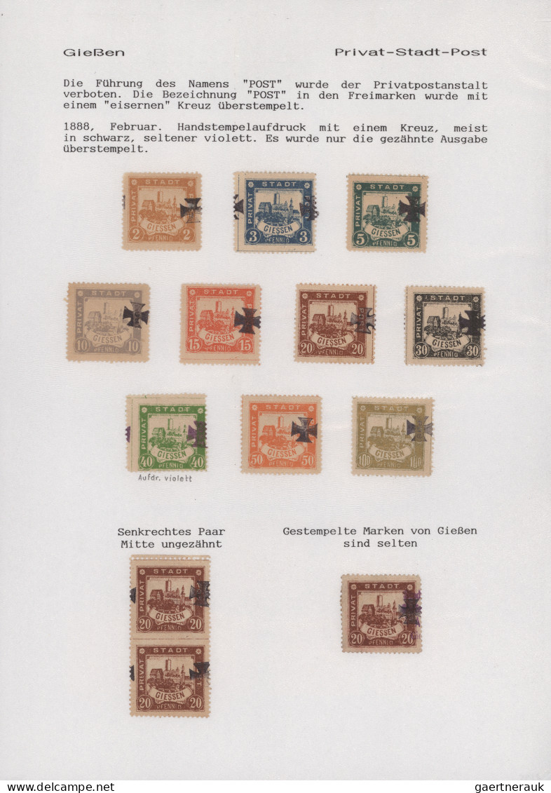 Deutsches Reich - Privatpost (Stadtpost): 1887/1895, GIESSEN/Privat-Stadt-Post, - Private & Local Mails