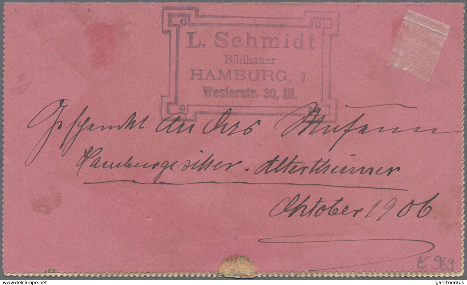 Deutsches Reich - Privatpost (Stadtpost): 1898, HAMBURG/Cito, GA-Kartenbrief Cit - Postes Privées & Locales