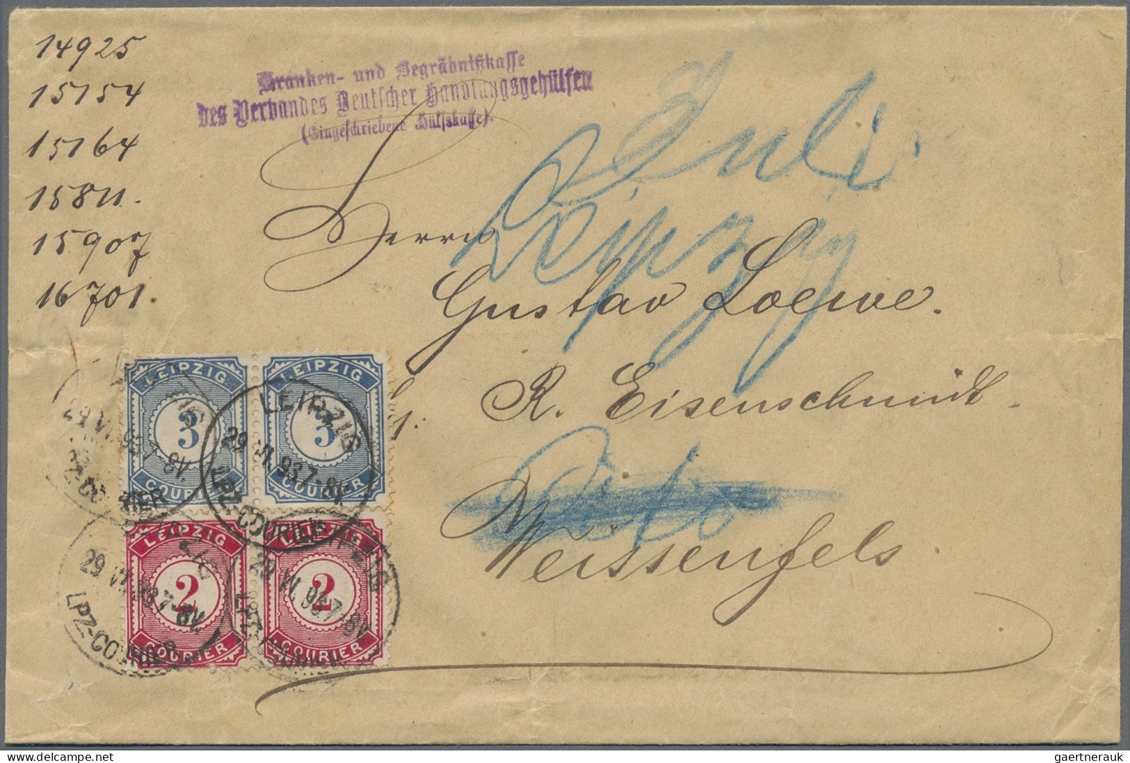 Deutsches Reich - Privatpost (Stadtpost): 1893, LEIPZIG, Auswärtiger Verkehr Des - Private & Local Mails