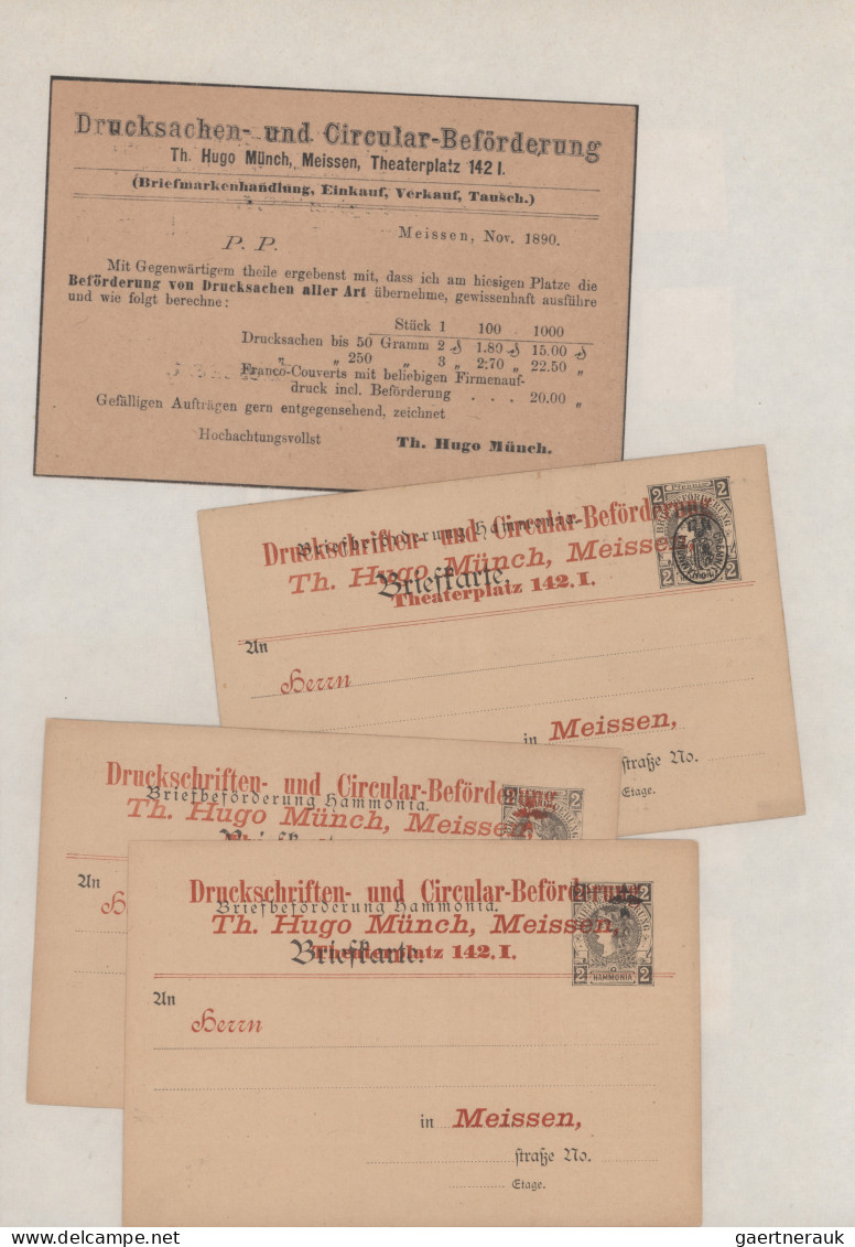 Deutsches Reich - Privatpost (Stadtpost): 1890, MEISSEN/Drucksachen- Und Circula - Private & Local Mails