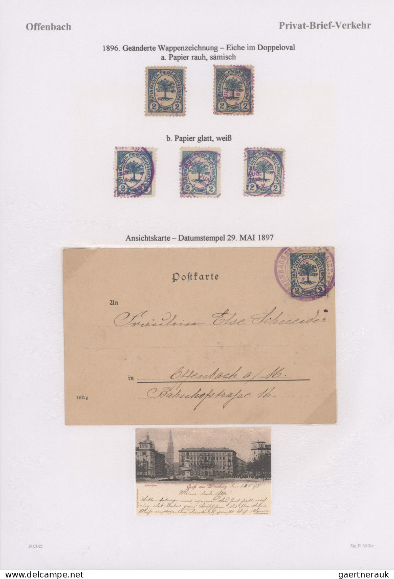 Deutsches Reich - Privatpost (Stadtpost): 1890/1896, OFFENBACH/Packet- U.Stückgu - Privatpost