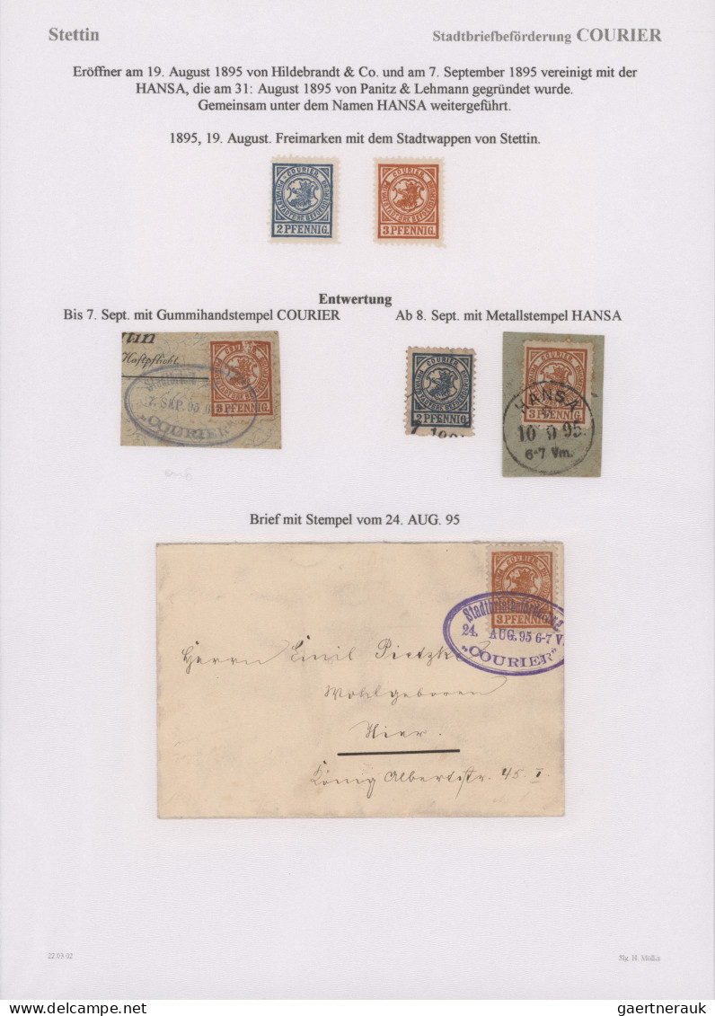Deutsches Reich - Privatpost (Stadtpost): 1887/98, STETTIN/Stadtbrief-Beförderun - Private & Lokale Post