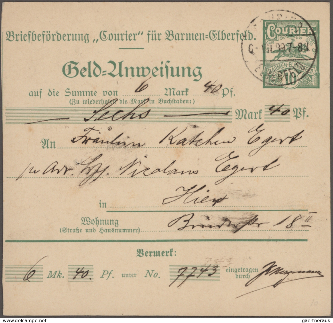 Deutsches Reich - Privatpost (Stadtpost): 1895/99, WUPPERTAL/BARMEN-ELBERFELD/Co - Postes Privées & Locales
