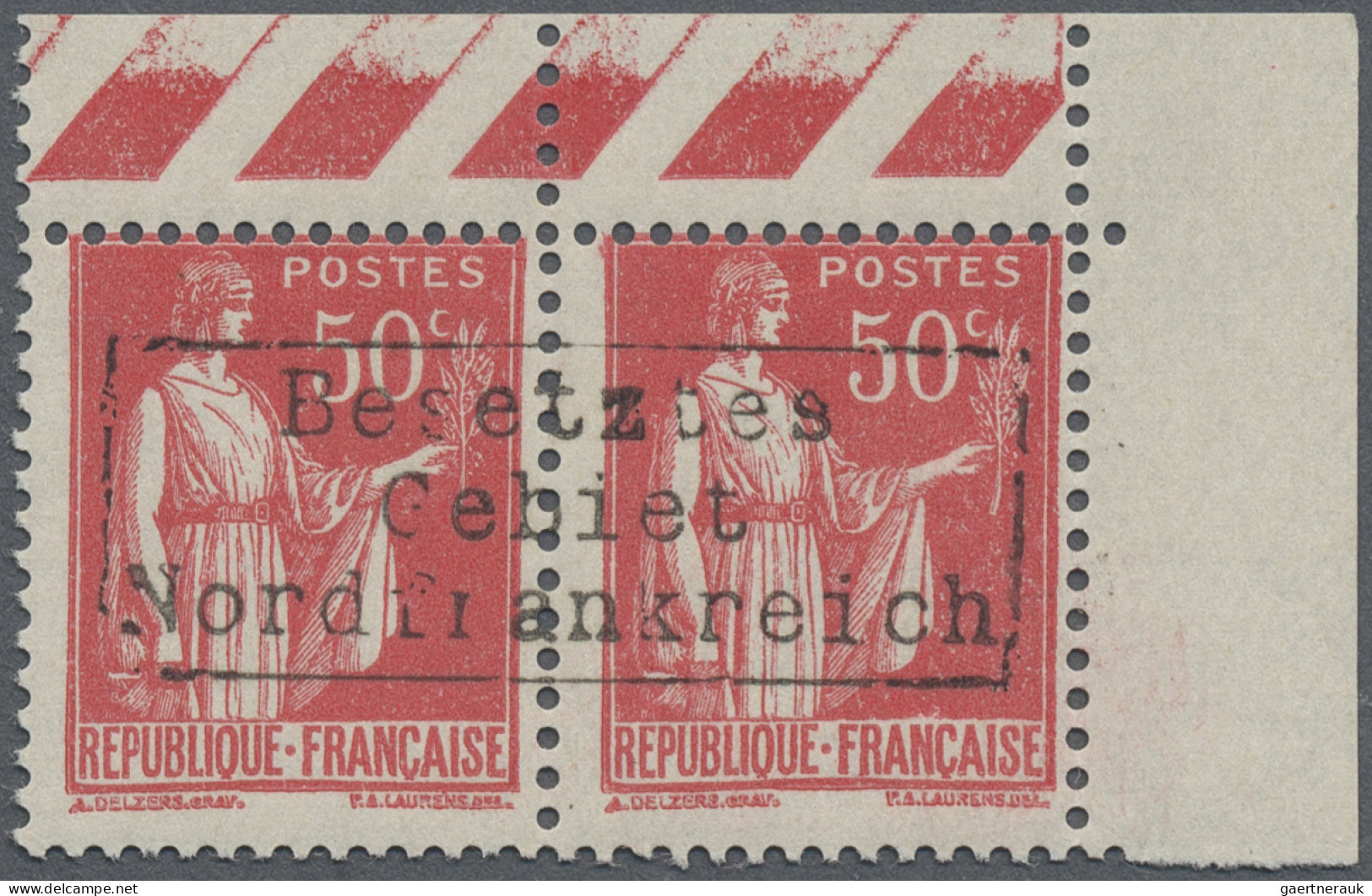 Dt. Besetzung II WK - Frankreich - Dünkirchen: 1940, Freimarkenausgabe Friedensa - Besetzungen 1938-45