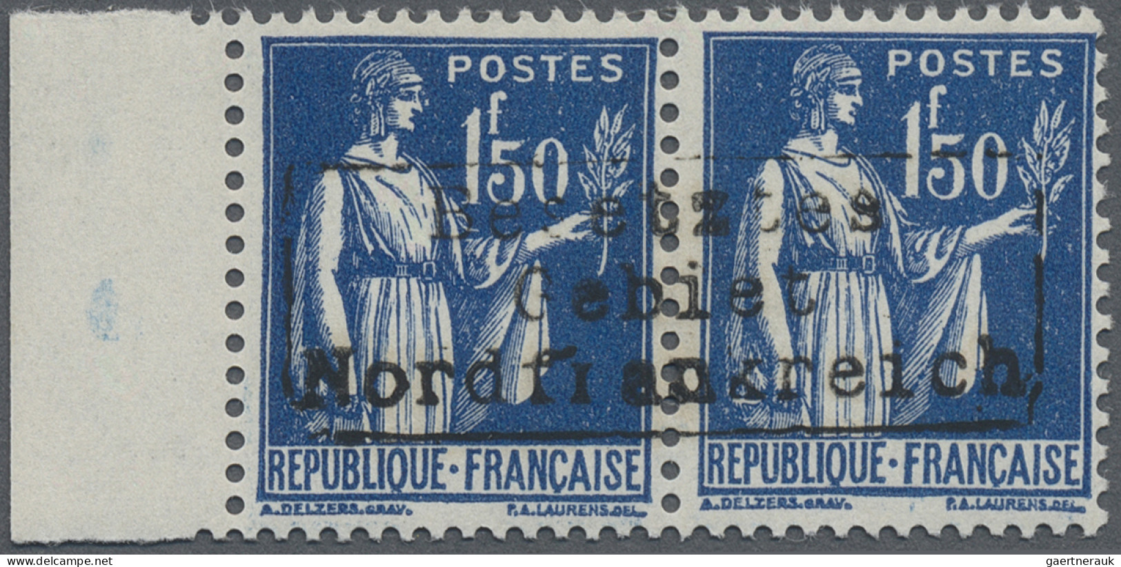 Dt. Besetzung II WK - Frankreich - Dünkirchen: 1940, Freimarkenausgabe "Friedens - Occupazione 1938 – 45