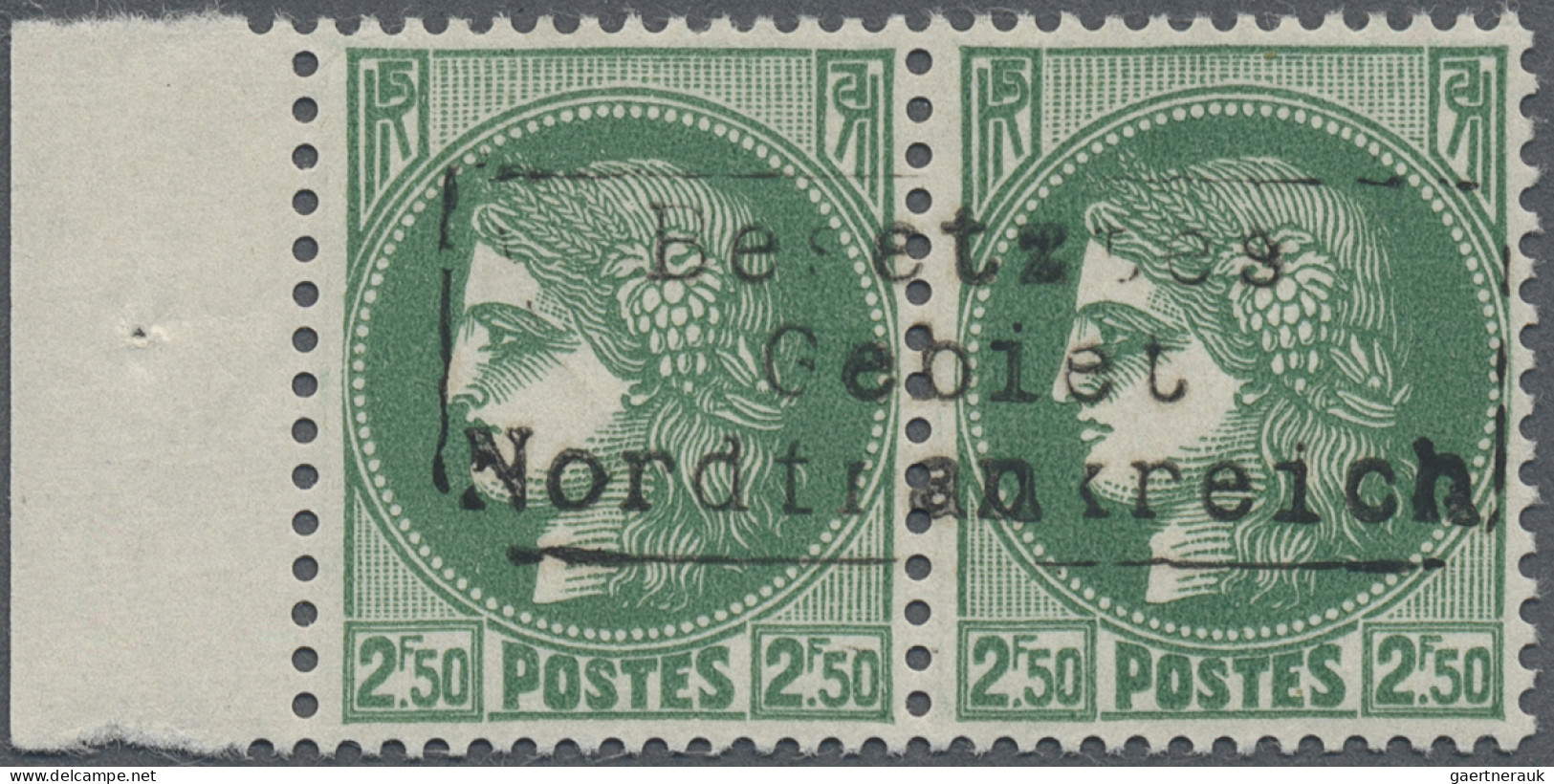 Dt. Besetzung II WK - Frankreich - Dünkirchen: 1940, Freimarkenausgabe "Ceres" 2 - Besetzungen 1938-45