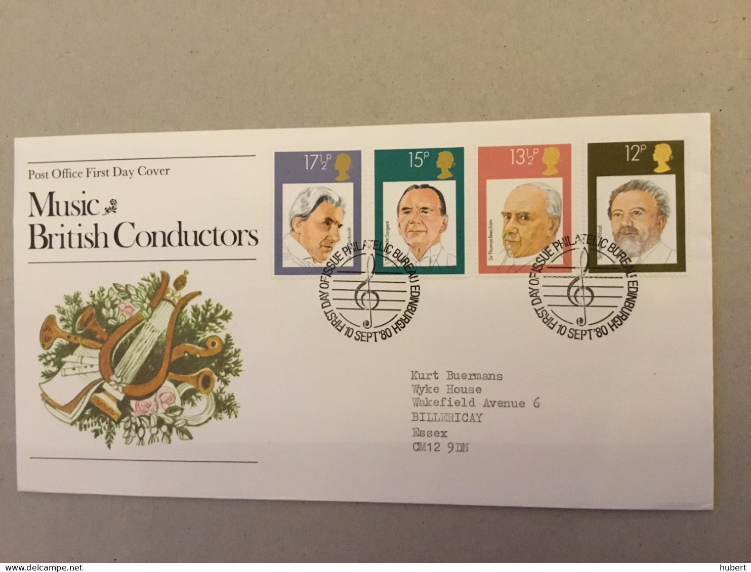 Grande-Bretagne  FDC Music British Conductors 1980 - 1971-1980 Decimale  Uitgaven