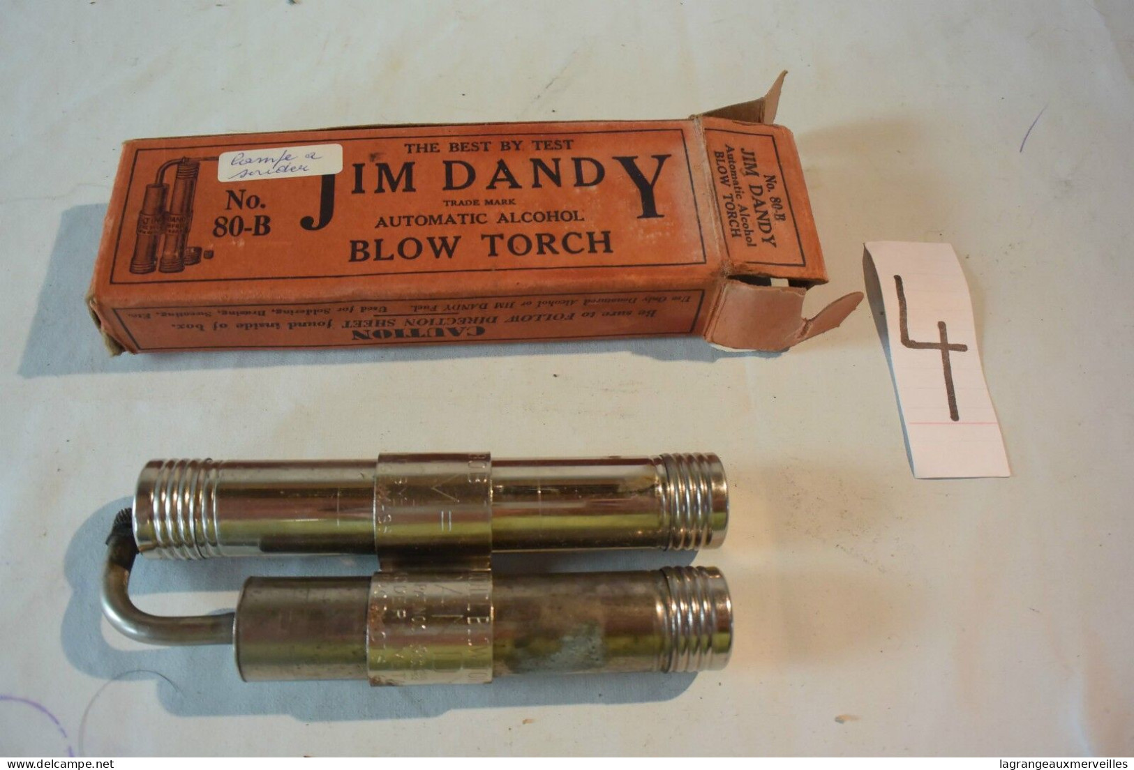 C4 Vintage Blue JIM Dandy Automatic Alcohol Blow Torch N°80B - Antike Werkzeuge