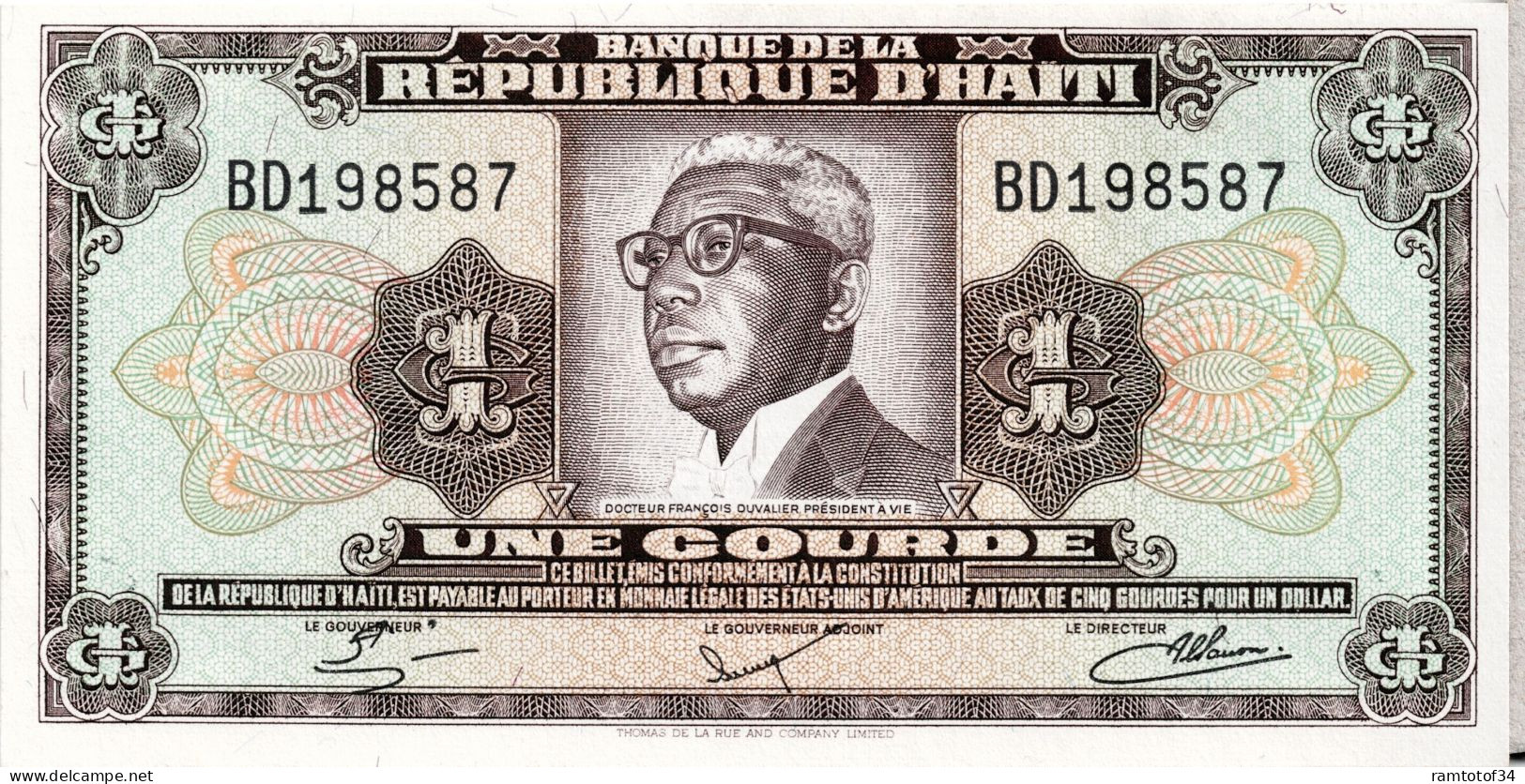 HAîTI - 1 Gourde 1984-1985 UNC - Haiti