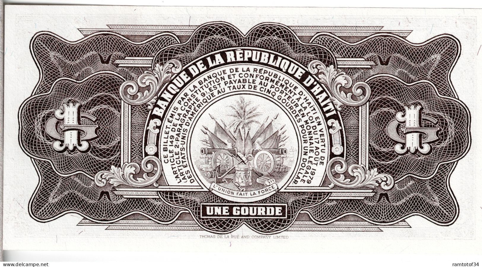 HAîTI - 1 Gourde 1984-1985 UNC - Haiti