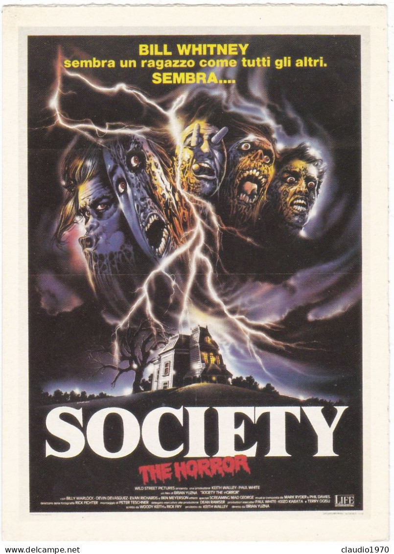 CINEMA -  SOCIETY - 1989 - PICCOLA LOCANDINA CM. 14X10 - Pubblicitari