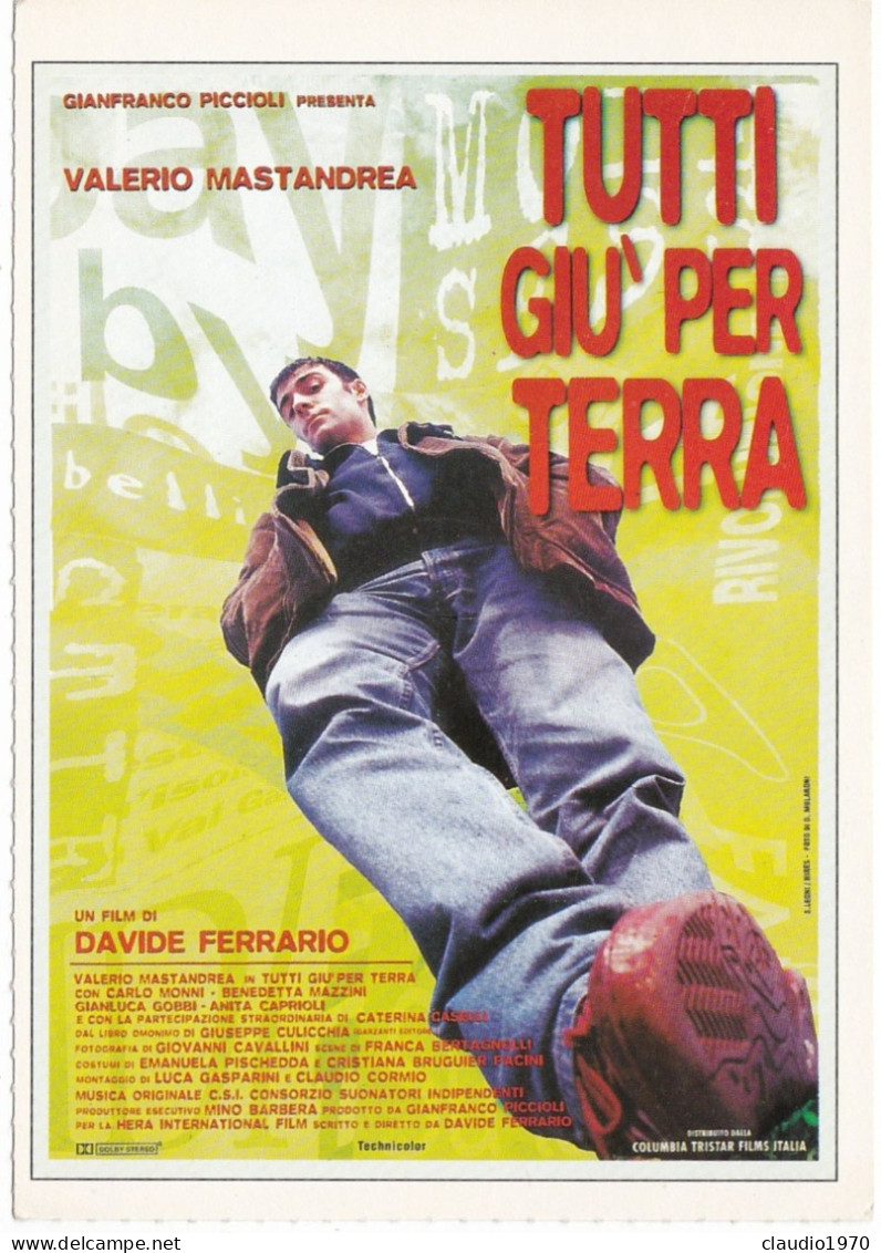 CINEMA -  TUTTI GIU' PER TERRA - 1997 - PICCOLA LOCANDINA CM. 14X10 - Publicidad