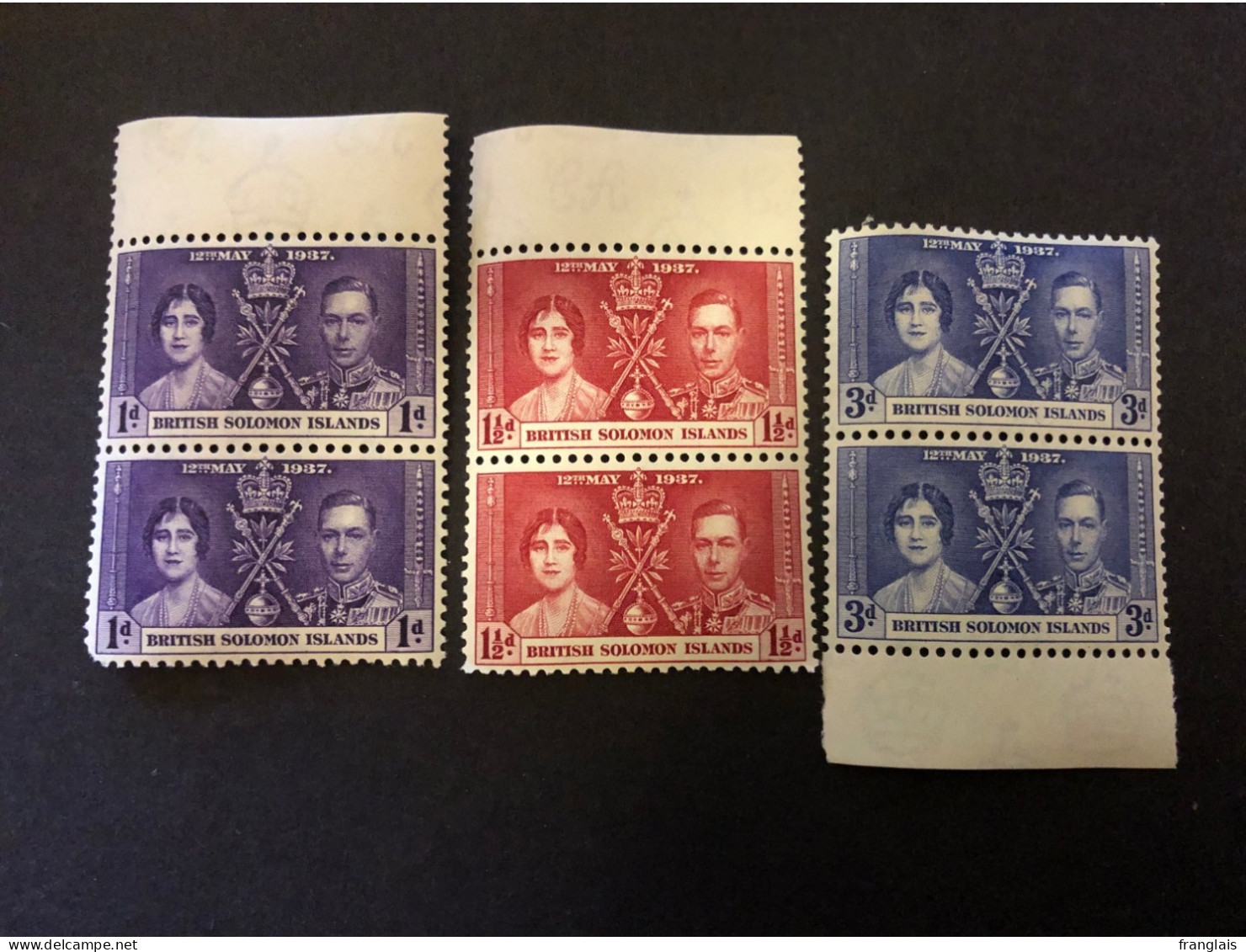 1937 CORONATION SET IN UNMOUNTED MINT PAIRS Very Fresh Condition - Islas Salomón (...-1978)