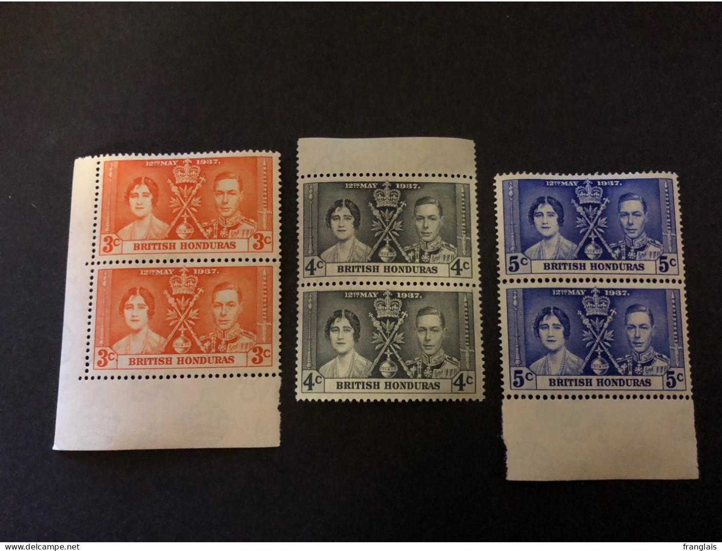 1937 CORONATION SET IN UNMOUNTED MINT PAIRS Very Fresh Condition - British Honduras (...-1970)