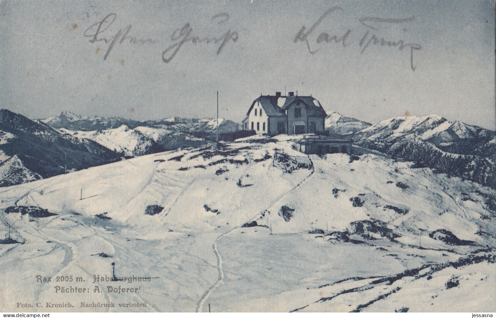 AK - (NÖ) RAX - Habsburghaus (Pächter: A. Doferer) Im Winter 1908 - Raxgebiet