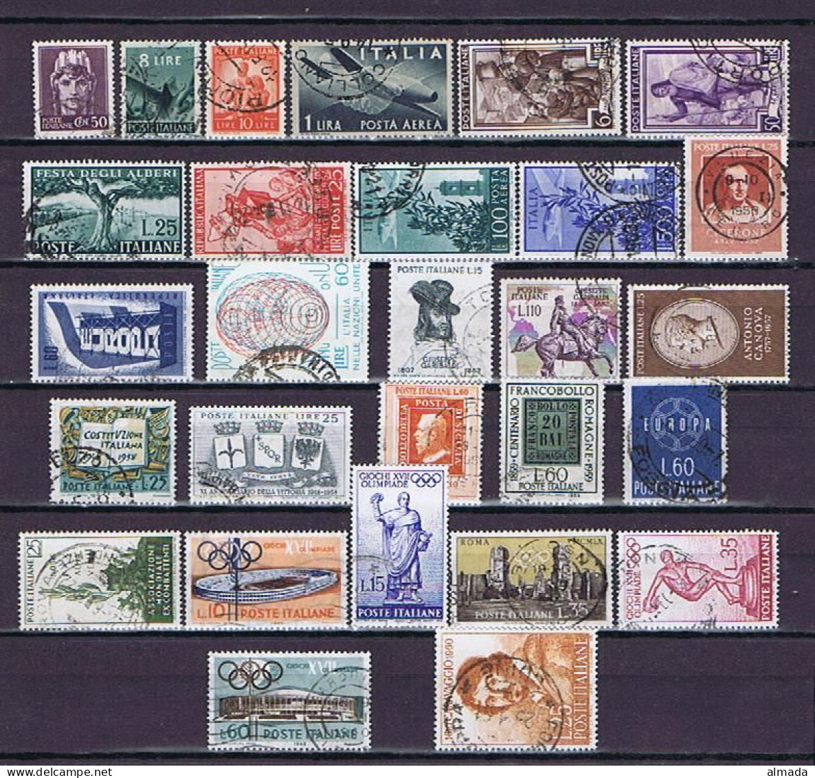 Italien, Italy 1945-1960: 28 Diff. Used, 28 Versch. Gestempelt - Collections