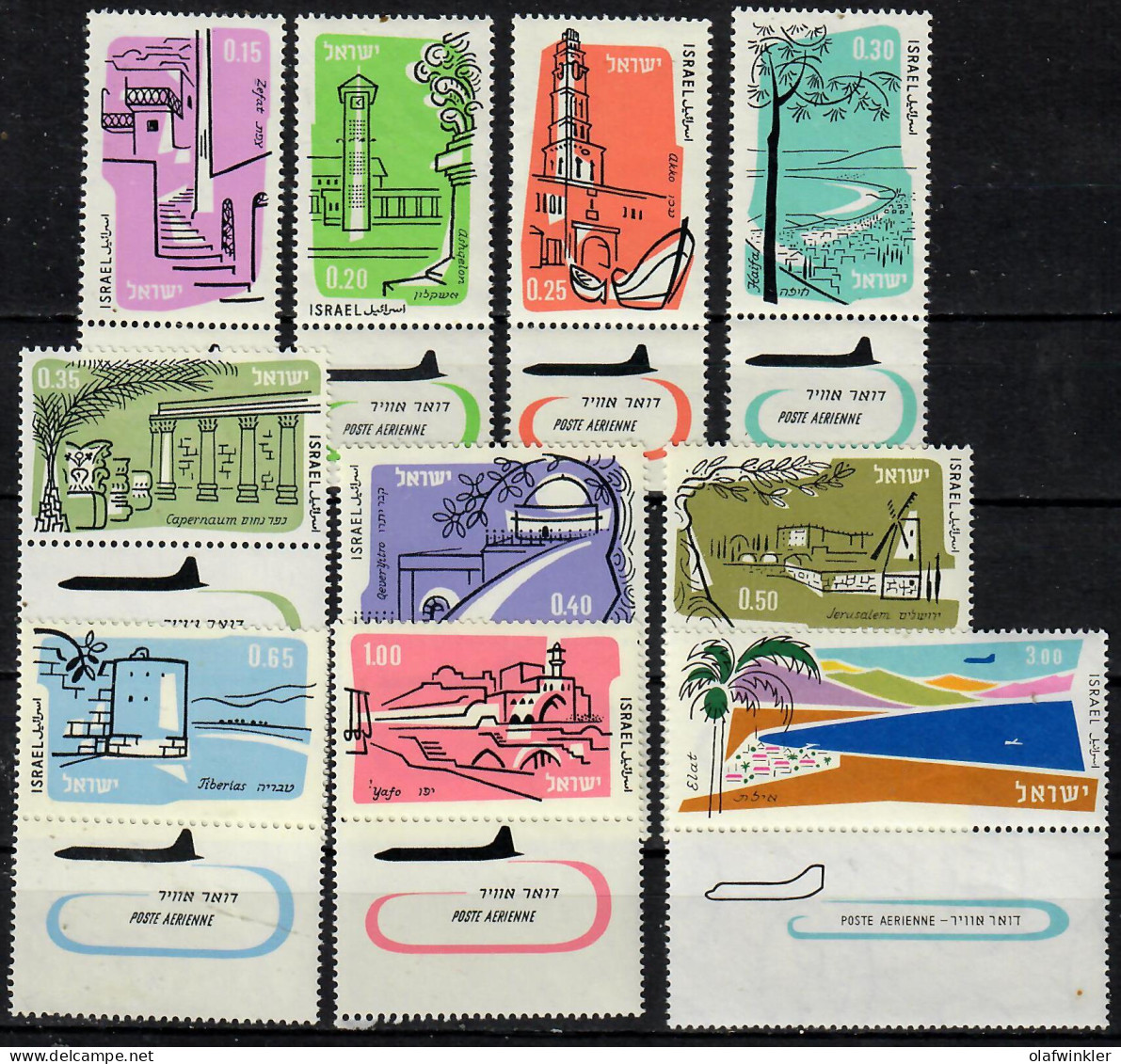 1960 Towns Of Israel Bale 188-90;221-3;229-31;235 / Sc C18-26 / Mi 202-11 MNH / Neuf Sans Charniere / Postfrisch - Aéreo