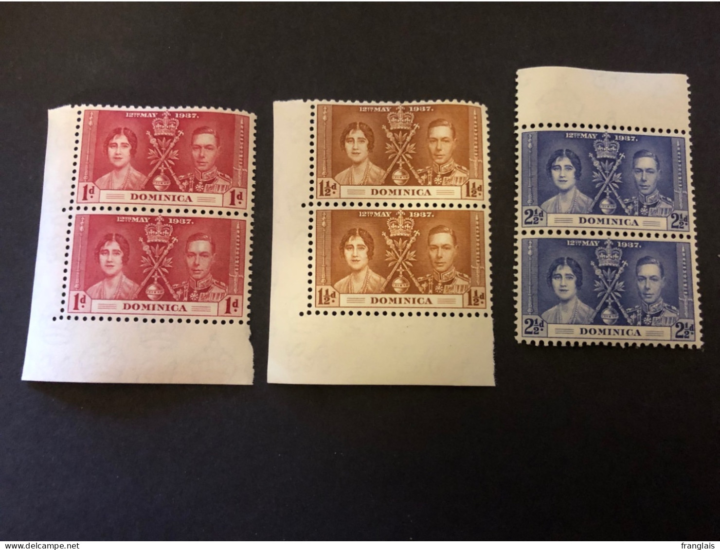 1937 CORONATION SET IN UNMOUNTED MINT PAIRS Very Fresh Condition - Dominique (...-1978)